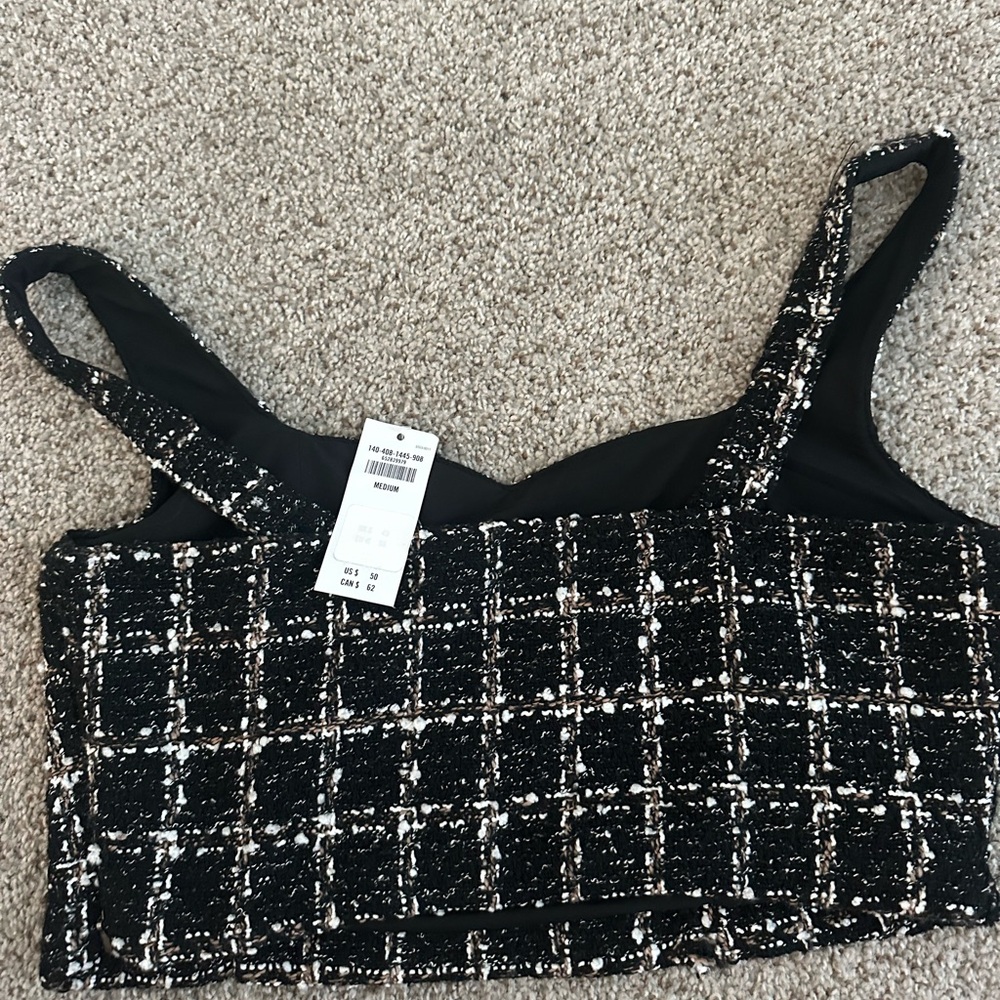 Abercrombie & Fitch Black and White Tweed Tank Top - Picture 3 of 5